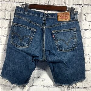 Levi's Blue Jean Shorts with Raw Hem